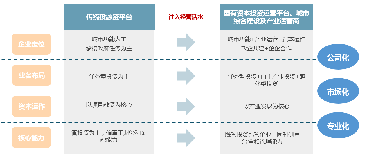 从企业定位、业务布局、资本运作、核心能力构建等方面规划平台公司化债路径